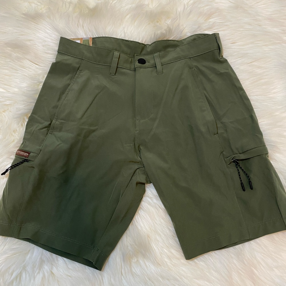 Olive Green Men's Shorts - Picture 2 of 4